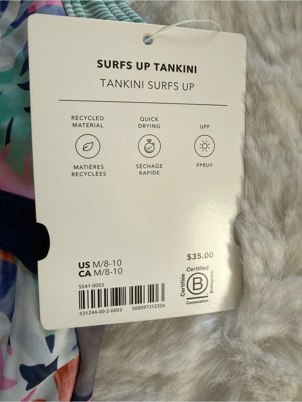 NWT Athleta Girl Surfs Up Floral High-Neck Tankini - Teal Multicolor